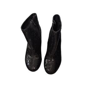 Betsey Johnson for Torrid Black Sequin Booties – Size 8.5W